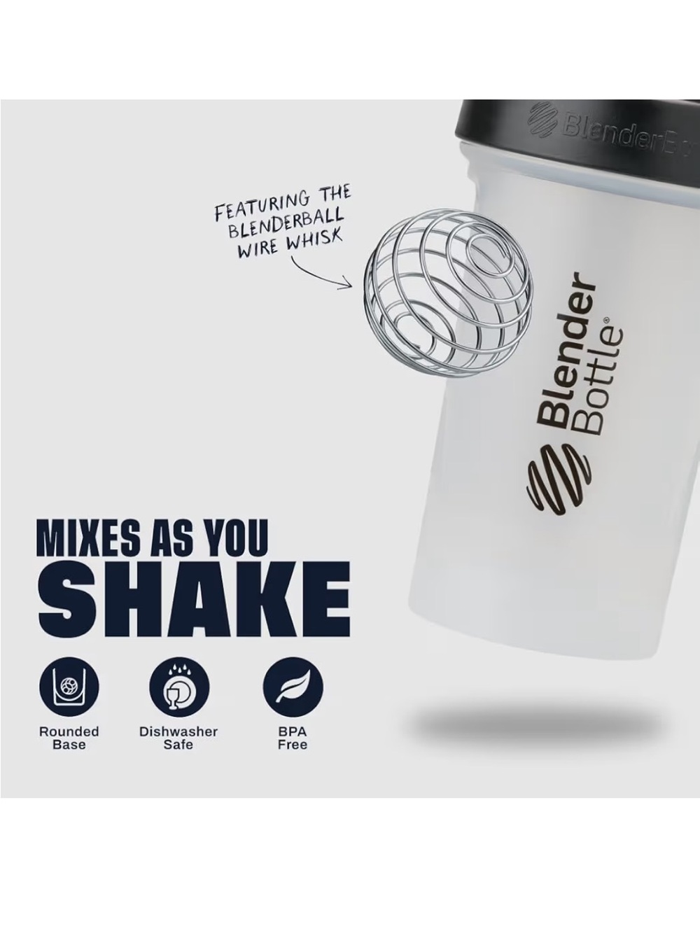 BlenderBottle Classic V2 Shaker Bottle, 28-Ounce, Clear/Black - Picture 4 of 8